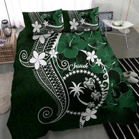 FSM Chuuk Bedding Set Turtle Tropical Flowers Polynesian - Green