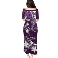 FSM Chuuk Puletasi Turtle Tropical Flowers Polynesian - Purple