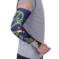 Personalized New Zealand Pukeko Christmas Arm Sleeves Meri Kirihimete Taniko Ponga Koru Blue - Polynesian Pride