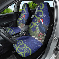 Personalized New Zealand Pukeko Christmas Car Seat Cover Meri Kirihimete Taniko Ponga Koru Blue - Polynesian Pride