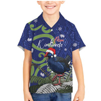 Personalized New Zealand Pukeko Christmas Family Matching Mermaid Dress and Hawaiian Shirt Meri Kirihimete Taniko Ponga Koru Blue - Polynesian Pride