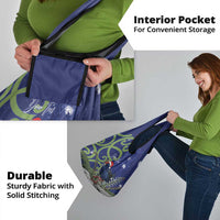 Personalized New Zealand Pukeko Christmas Grocery Bag Meri Kirihimete Taniko Ponga Koru Blue - Polynesian Pride