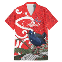 Personalized New Zealand Pukeko Christmas Family Matching Mermaid Dress and Hawaiian Shirt Meri Kirihimete Taniko Ponga Koru Red - Polynesian Pride