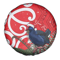 Personalized New Zealand Pukeko Christmas Spare Tire Cover Meri Kirihimete Taniko Ponga Koru Red - Polynesian Pride