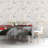 Personalized New Zealand Pukeko Christmas Tablecloth Meri Kirihimete Taniko Ponga Koru Red - Polynesian Pride