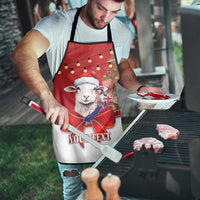 Personalized New Zealand Sheep Christmas Apron Hipi Meri Kirihimete Silver Fern Xmas Tree - Polynesian Pride