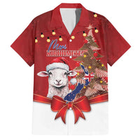 Personalized New Zealand Sheep Christmas Family Matching Off Shoulder Maxi Dress and Hawaiian Shirt Hipi Meri Kirihimete Silver Fern Xmas Tree - Polynesian Pride