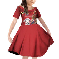 Personalized New Zealand Sheep Christmas Family Matching Off Shoulder Short Dress and Hawaiian Shirt Hipi Meri Kirihimete Silver Fern Xmas Tree - Polynesian Pride