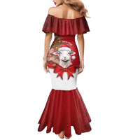 Personalized New Zealand Sheep Christmas Mermaid Dress Hipi Meri Kirihimete Silver Fern Xmas Tree - Polynesian Pride
