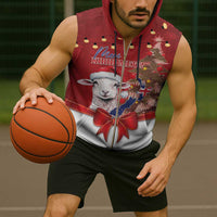 Personalized New Zealand Sheep Christmas Sleeveless Zip Hoodie Hipi Meri Kirihimete Silver Fern Xmas Tree - Polynesian Pride