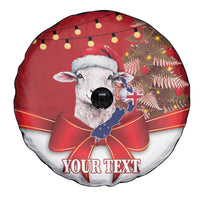 Personalized New Zealand Sheep Christmas Spare Tire Cover Hipi Meri Kirihimete Silver Fern Xmas Tree - Polynesian Pride