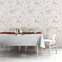 Personalized New Zealand Sheep Christmas Tablecloth Hipi Meri Kirihimete Silver Fern Xmas Tree - Polynesian Pride