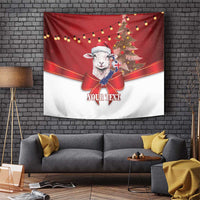 Personalized New Zealand Sheep Christmas Tapestry Hipi Meri Kirihimete Silver Fern Xmas Tree - Polynesian Pride