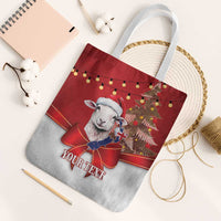 Personalized New Zealand Sheep Christmas Tote Bag Hipi Meri Kirihimete Silver Fern Xmas Tree - Polynesian Pride