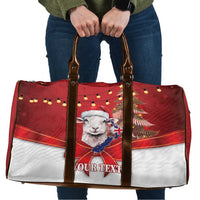 Personalized New Zealand Sheep Christmas Travel Bag Hipi Meri Kirihimete Silver Fern Xmas Tree - Polynesian Pride