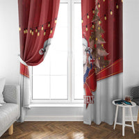 Personalized New Zealand Sheep Christmas Window Curtain Hipi Meri Kirihimete Silver Fern Xmas Tree - Polynesian Pride