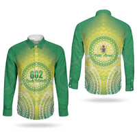 Cook Islands 682 Couples Matching Off The Shoulder Long Sleeve Dress and Long Sleeve Button Shirt Kuki 'Airani Area Code Proud