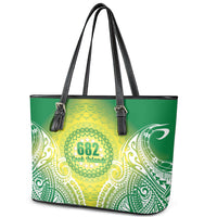 Cook Islands 682 Leather Tote Bag Kuki 'Airani Area Code Proud LT14 - Polynesian Pride