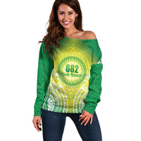 Cook Islands 682 Off Shoulder Sweater Kuki 'Airani Area Code Proud