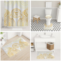 Cook Islands Gospel Day Bathroom Set Happy Nuku Day Tiare Maori Gold