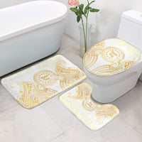 Cook Islands Gospel Day Bathroom Set Happy Nuku Day Tiare Maori Gold