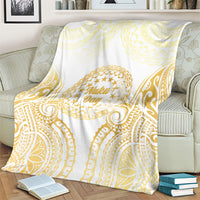 Cook Islands Gospel Day Blanket Happy Nuku Day Tiare Maori Gold