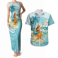 Ura Cook Islands Couples Matching Tank Maxi Dress and Hawaiian Shirt Kuki 'Airani Traditional Dance Tropical Vibes