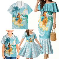 Ura Cook Islands Family Matching Mermaid Dress and Hawaiian Shirt Kuki 'Airani Traditional Dance Tropical Vibes LT14 - Polynesian Pride