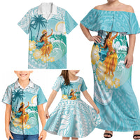 Ura Cook Islands Family Matching Off Shoulder Maxi Dress and Hawaiian Shirt Kuki 'Airani Traditional Dance Tropical Vibes LT14 - Polynesian Pride