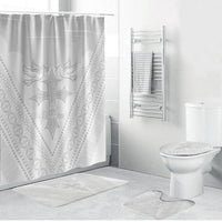 Peniamina Gospel Day Niue Bathroom Set Cross Dove Hiapo Pattern White