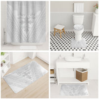 Peniamina Gospel Day Niue Bathroom Set Cross Dove Hiapo Pattern White