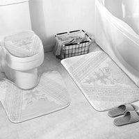 Peniamina Gospel Day Niue Bathroom Set Cross Dove Hiapo Pattern White