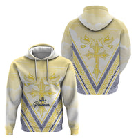 Peniamina Gospel Day Niue Hoodie Cross Dove Hiapo Pattern Yellow LT14 - Polynesian Pride