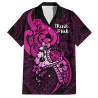 Polynesia Breast Cancer Awareness Hawaiian Shirt Think Pink Polynesian Ribbon Black Version LT14 Pink - Polynesian Pride