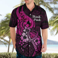 Polynesia Breast Cancer Awareness Hawaiian Shirt Think Pink Polynesian Ribbon Black Version LT14 - Polynesian Pride