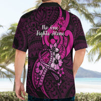 Polynesia Breast Cancer Awareness Hawaiian Shirt Think Pink Polynesian Ribbon Black Version LT14 - Polynesian Pride