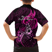 Polynesia Breast Cancer Awareness Hawaiian Shirt Think Pink Polynesian Ribbon Black Version LT14 - Polynesian Pride