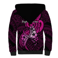 Polynesia Breast Cancer Awareness Sherpa Hoodie Think Pink Polynesian Ribbon Black Version LT14 - Polynesian Pride