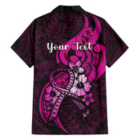 Personalised Polynesia Breast Cancer Awareness Hawaiian Shirt Think Pink Polynesian Ribbon Black Version LT14 - Polynesian Pride