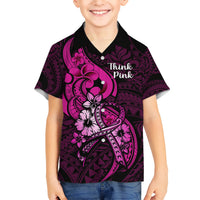 Personalised Polynesia Breast Cancer Awareness Hawaiian Shirt Think Pink Polynesian Ribbon Black Version LT14 - Polynesian Pride