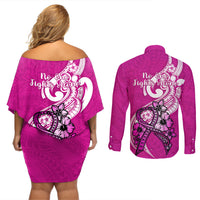 polynesia-breast-cancer-awareness-couples-matching-off-shoulder-short-dress-and-long-sleeve-button-shirts-think-pink-polynesian-ribbon-white-version