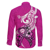 personalised-polynesia-breast-cancer-awareness-family-matching-mermaid-dress-and-hawaiian-shirt-think-pink-polynesian-ribbon-white-version
