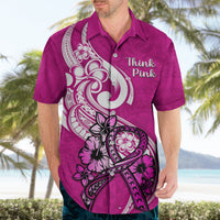 Personalised Polynesia Breast Cancer Awareness Hawaiian Shirt Think Pink Polynesian Ribbon White Version LT14 - Polynesian Pride