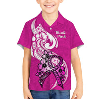 Personalised Polynesia Breast Cancer Awareness Hawaiian Shirt Think Pink Polynesian Ribbon White Version LT14 - Polynesian Pride