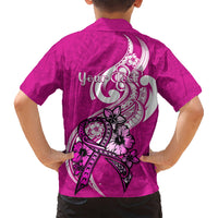Personalised Polynesia Breast Cancer Awareness Hawaiian Shirt Think Pink Polynesian Ribbon White Version LT14 - Polynesian Pride