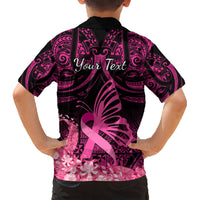 Presonalised Tonga Breast Cancer Awareness Hawaiian Shirt Pink Ribbon Brave Strong Warrior Tongan Ngatu Pattern LT14 - Polynesian Pride