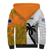 Fiji And Australia Rugby Sherpa Hoodie 2023 World Cup Aboriginal Mix Tapa Pattern LT14 - Polynesian Pride