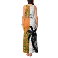 Fiji And Australia Rugby Tank Maxi Dress 2023 World Cup Aboriginal Mix Tapa Pattern LT14 - Polynesian Pride