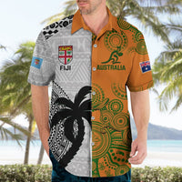 Custom Fiji And Australia Rugby Hawaiian Shirt 2023 World Cup Aboriginal Mix Tapa Pattern LT14 - Polynesian Pride