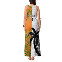 Custom Fiji And Australia Rugby Tank Maxi Dress 2023 World Cup Aboriginal Mix Tapa Pattern LT14 - Polynesian Pride